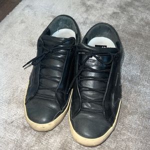Black leather golden goose sneakers